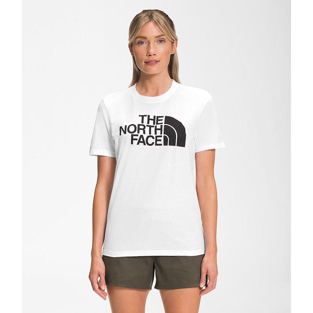 The North Face Κοντό Μανίκι Half Dome Cotton Γυναικεια T Shirt - Ασπρα / Μαυρα (WPHF75149)